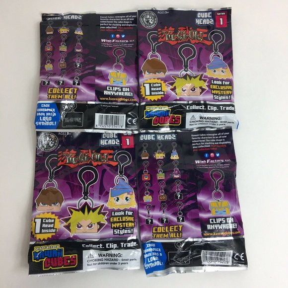 Yu-Gi-Oh Cube Heads Clip On Keyring Blind Bag Wish Factory Kawaii  YuGiOh New - Picture 6 of 12